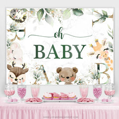 Lofaris Safari Lovely With Leaves Baby Shower Backdrop