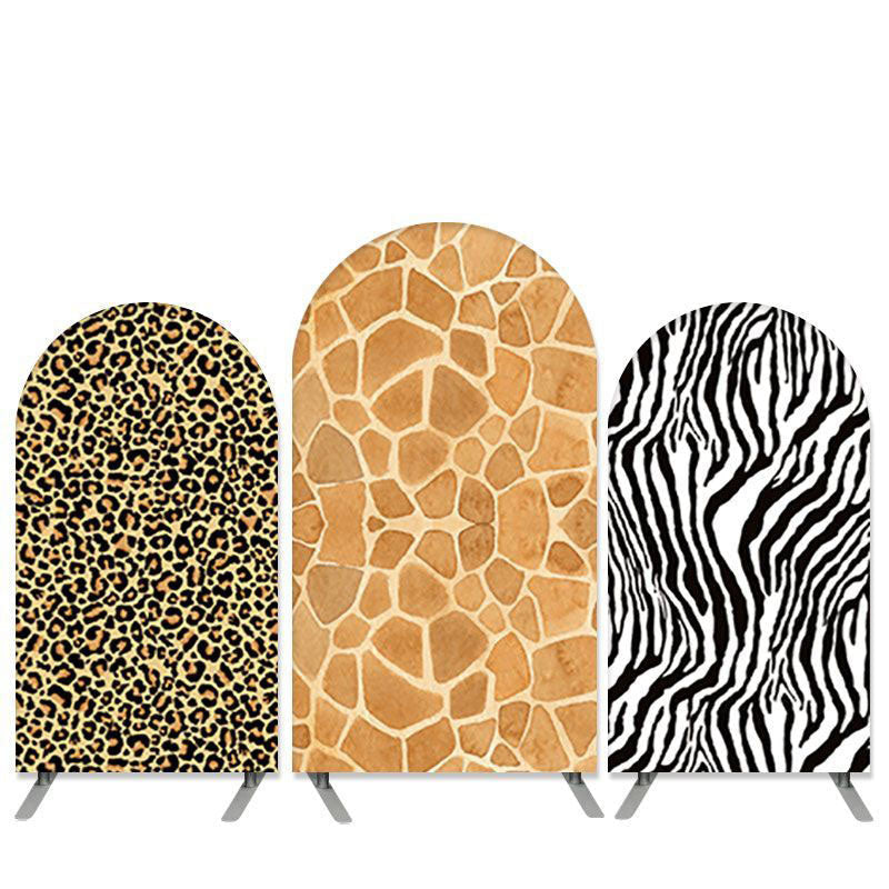 Lofaris Safari Wild Theme Animals Texture Parttern Arch Backdrop Kit