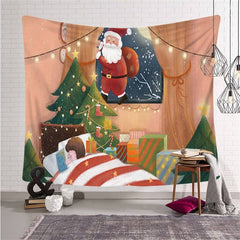 Lofaris Santa Claus Christmas Landscape Fairytale Wall Tapestry