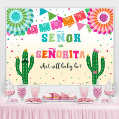 Lofaris Senor Or Senorita With Cactus Baby Shower Backdrop