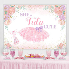 Lofaris She Is Tutu Cute Floral Happy Birthday Backdrop