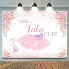 Lofaris She Is Tutu Cute Floral Happy Birthday Backdrop