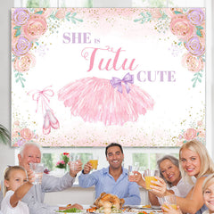 Lofaris She Is Tutu Cute Floral Happy Birthday Backdrop