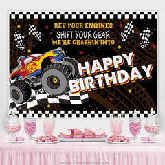 Lofaris Shift Your Gear Racing Car Happy Birthday Backdrop