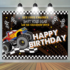 Lofaris Shift Your Gear Racing Car Happy Birthday Backdrop