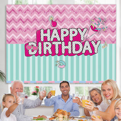 Lofaris Shiny Candy Sweet Princess Happy Birthday Backdrop