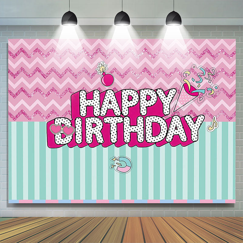 Lofaris Shiny Candy Sweet Princess Happy Birthday Backdrop