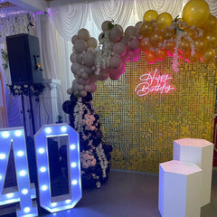 Lofaris Shiny Party Shimmer Wall Backdrop Panels Favor For Bridal Shower Anniversary Proposal