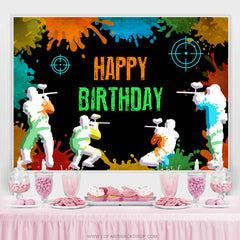 Lofaris Shooting Game Happy Birthday Backdrop For Youth