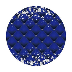 Lofaris Silver And Navy Blue Circle Happy Birthday Backdrop