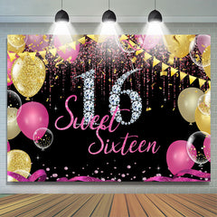 Lofaris Silver Diamonds And Glitter Sweet 16 Birthday Backdorp