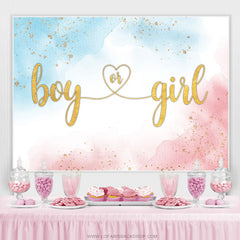 Lofaris Simple Baby Blue And Pink Gender Reveal Backdrop