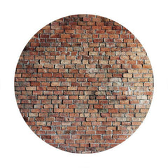 Lofaris Simple Brick Wall Round Backdrop For Happy Birthday