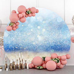 Lofaris Simple Circle Glitter Bule Bokeh Happy Birthday Backdrop