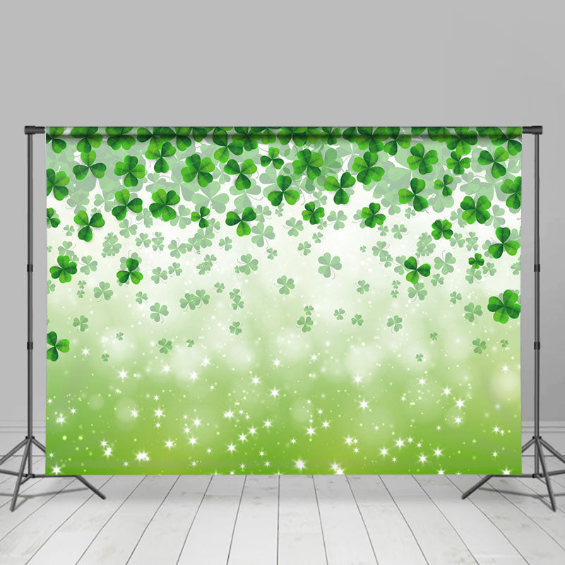 Lofaris Simple Clover Fallen Bokeh St Patricks Day Backdrop