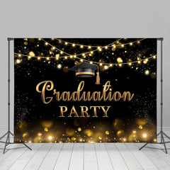 Lofaris Simple Dark Bokeh Lights Graduation Party Backdrop