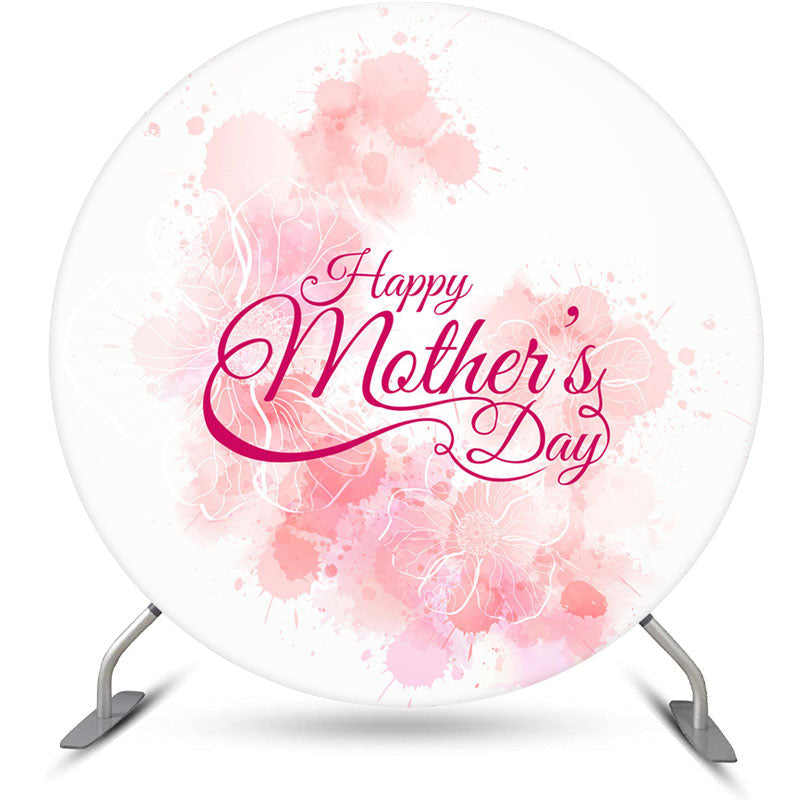 Lofaris Simple Folral Circle Happy Mothers Day Backdrop