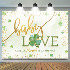 Lofaris Simple Green Clover Lovely Baby Shower Backdrop