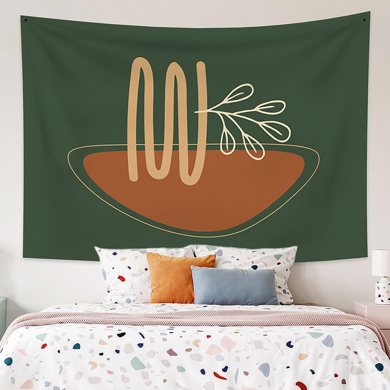 Lofaris Simple Green Family Still Life Abstract Custom Tapestry