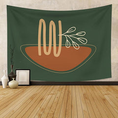 Lofaris Simple Green Family Still Life Abstract Custom Tapestry