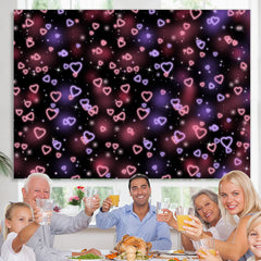 Lofaris Simple Heart Pink Black Light Spot Backdrop for Party