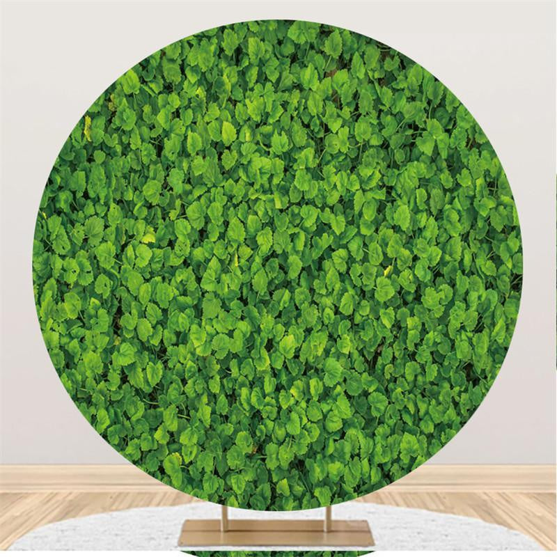 Lofaris Simple Leaves Round Baby Shower Backdrop Decoration