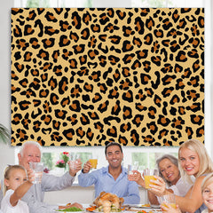 Lofaris Simple Leopattern Happy Birthday Backdrop For Woman