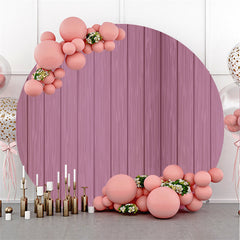 Lofaris Simple Purple And Wooden Circle Backdrop For Holiday