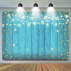 Lofaris Simple Tiffany Blue Glitter Happy Birthday Backdrop