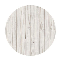 Lofaris Simple White Stripe Wooden Circle Birthday Backdrop