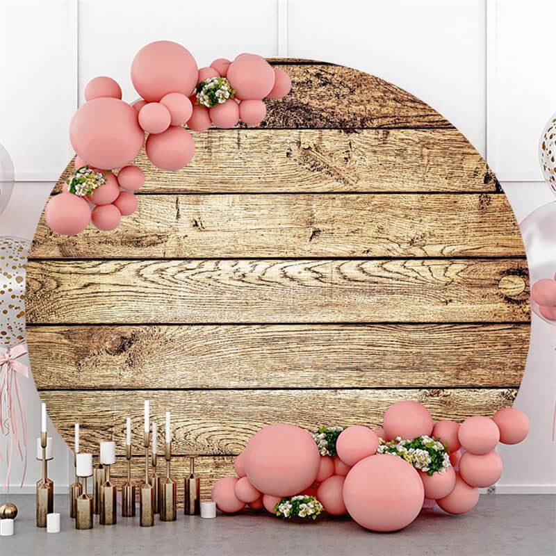 Lofaris Simple Wooden Circle Happy Birthday Backdrop For Boy