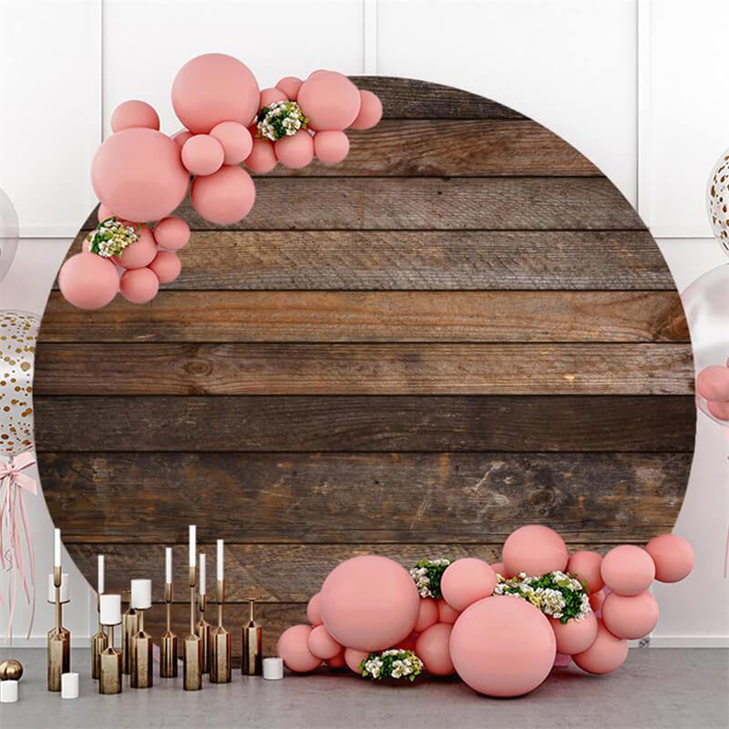 Lofaris Simple Wooden Round Happy Birthday Backdrop For Men