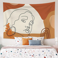 Lofaris Sketch Girl Novelty Still Life Family Wall Tapestry