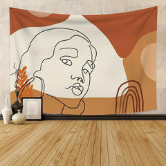 Lofaris Sketch Girl Novelty Still Life Family Wall Tapestry