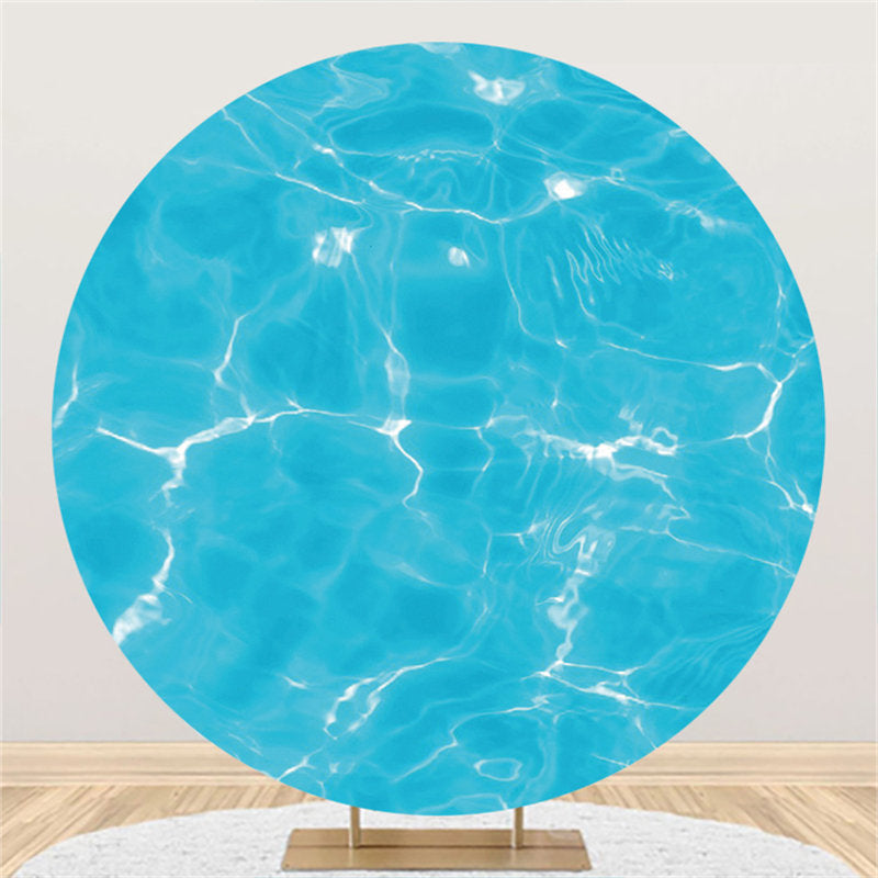 Lofaris Sky Blue Water Summer Theme Circle Backdrp For Party