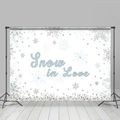 Lofaris Snow In Love Blue Snowflake Winter Backdrop for Party