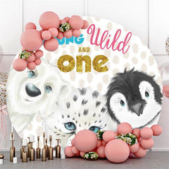 Lofaris Snow Leopard Wild One Birthday Round Party Backdrops