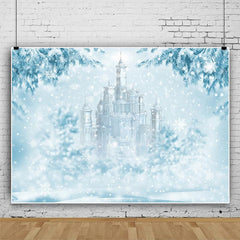 Lofaris Snowy And Blue Winter World With Snowflake Castle Backdrop