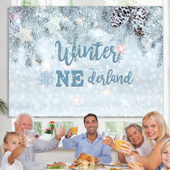 Lofaris Snowy Bokeh Christmas Themed Winter Onederland Backdrop