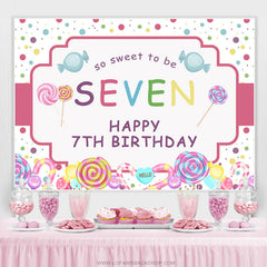 Lofaris So Sweet To Be Seven Candyland Happy Birthday Backdrop