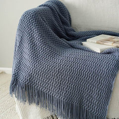 Lofaris Solid Knitted Throw Blanket Warm Bed for Couch