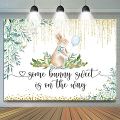 Lofaris Some Bunny Sweet Is On The Way Baby Shower Backdrop