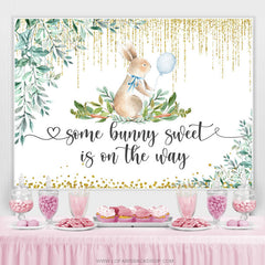 Lofaris Some Bunny Sweet Is On The Way Baby Shower Backdrop