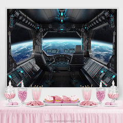 Lofaris Spaceship Science Fiction Photo Birthday Backdrop