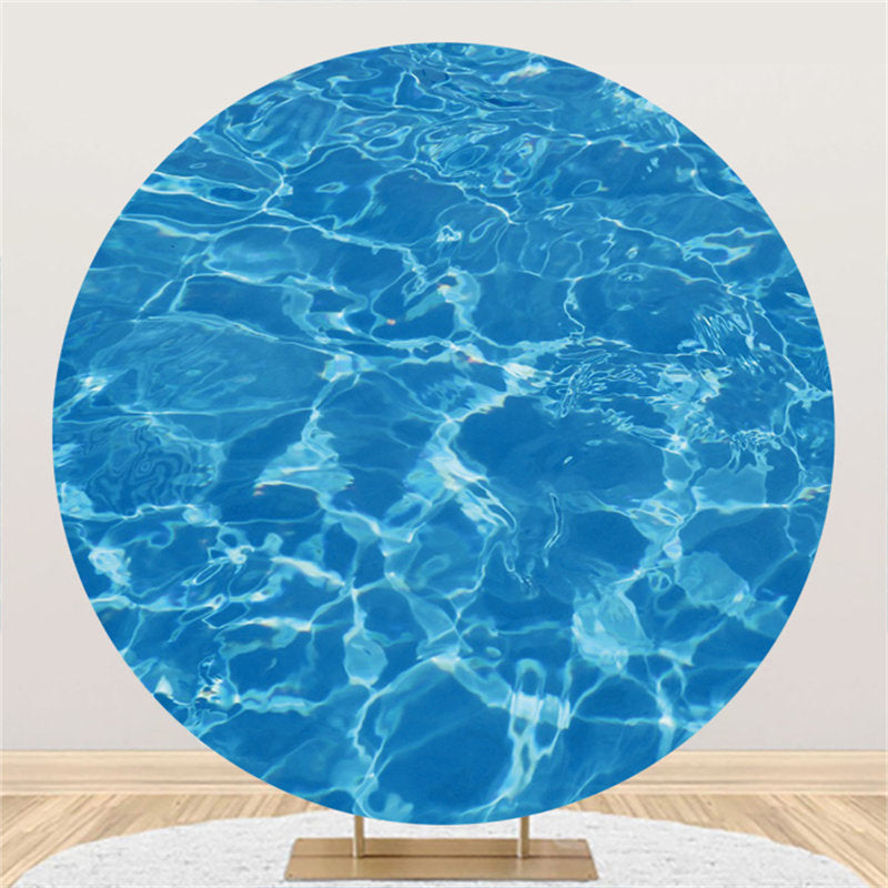 Lofaris Sparkling Blue Water Summer Round Backdrop For Party