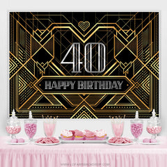 Lofaris Special Lines Silver Happy 40Th Birthday Backdrop