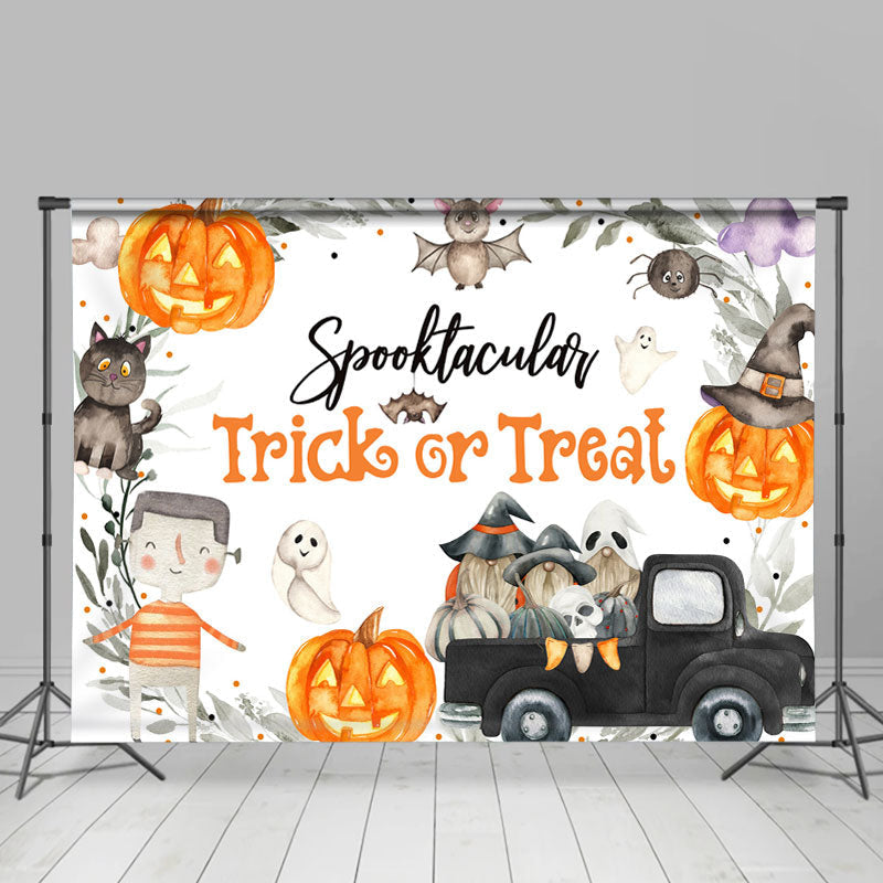 Lofaris Spooktacular Trick Or Treat Ghost Halloween Backdrop