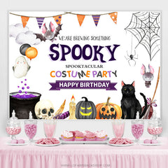 Lofaris Spooky Costume Party Halloween Happy Birthday Backdrop