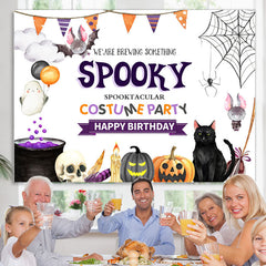 Lofaris Spooky Costume Party Halloween Happy Birthday Backdrop