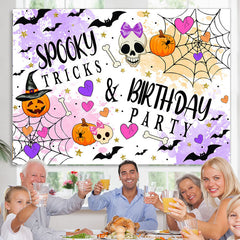 Lofaris Spooky Tricks And Birthday Party Halloween Backdrop